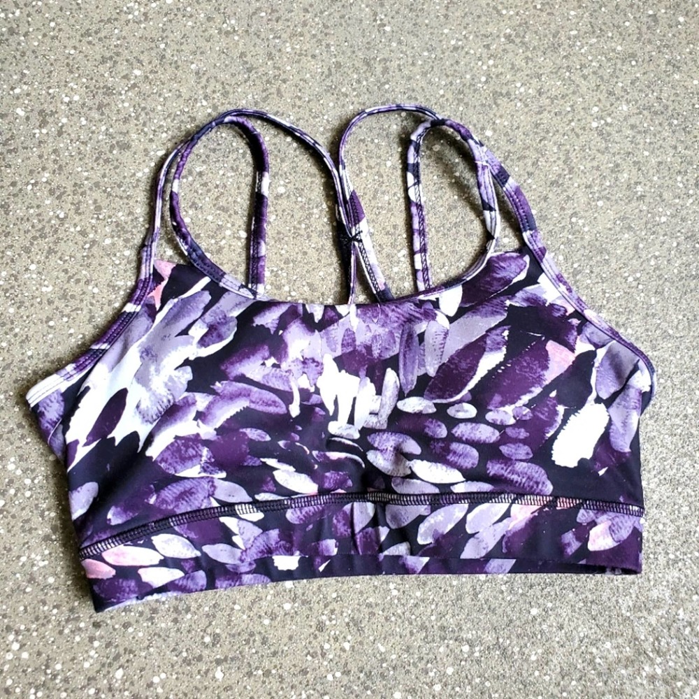 Gaiam Purple & White Sports Bra, Size Small